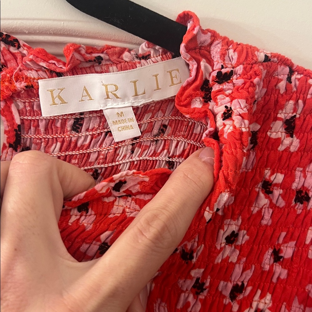 Karlie Red Floral Mini Dress - Picture 2 of 4